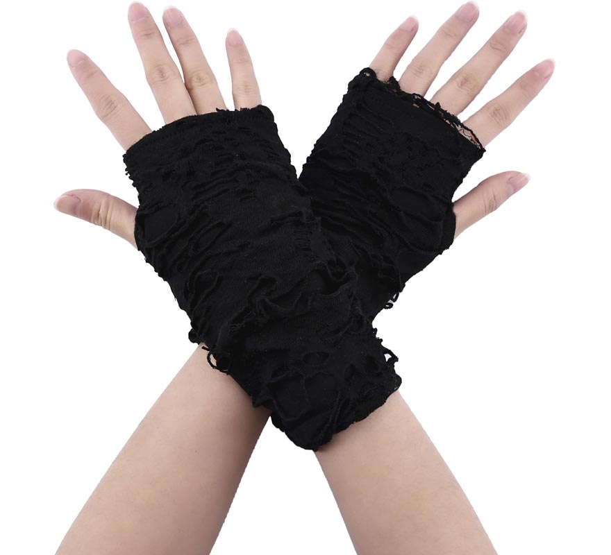 Translation missing: pt-PT.Guantes Rasgado negro sin dedos
