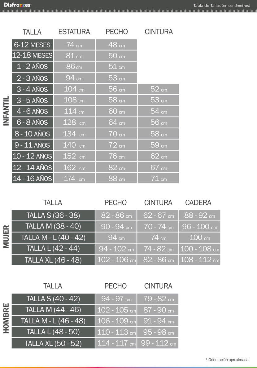 Guia de tamanhos
