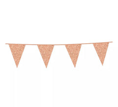Guirlanda 6 m de Galhardetes Glitter Rose Gold 16x20 cm