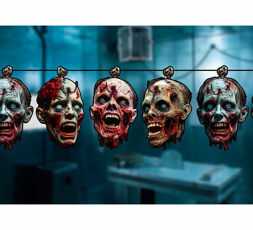 Translation missing: pt-PT.Guirnalda Cabeza Zombie Sangrienta de 300 cm 23x16 cm