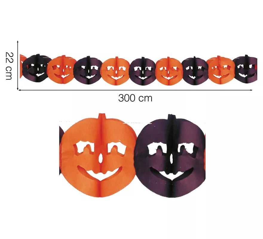 Translation missing: pt-PT.Guirnalda Calabazas de 22 x 300 cm. para Halloween