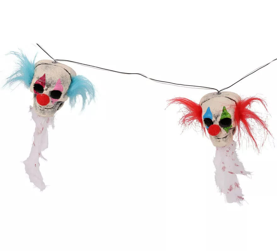 Translation missing: pt-PT.Guirnalda con 6 Cabezas de Payaso con luz de 180 cm