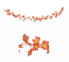 Guirlanda de folhas laranja de 190cm