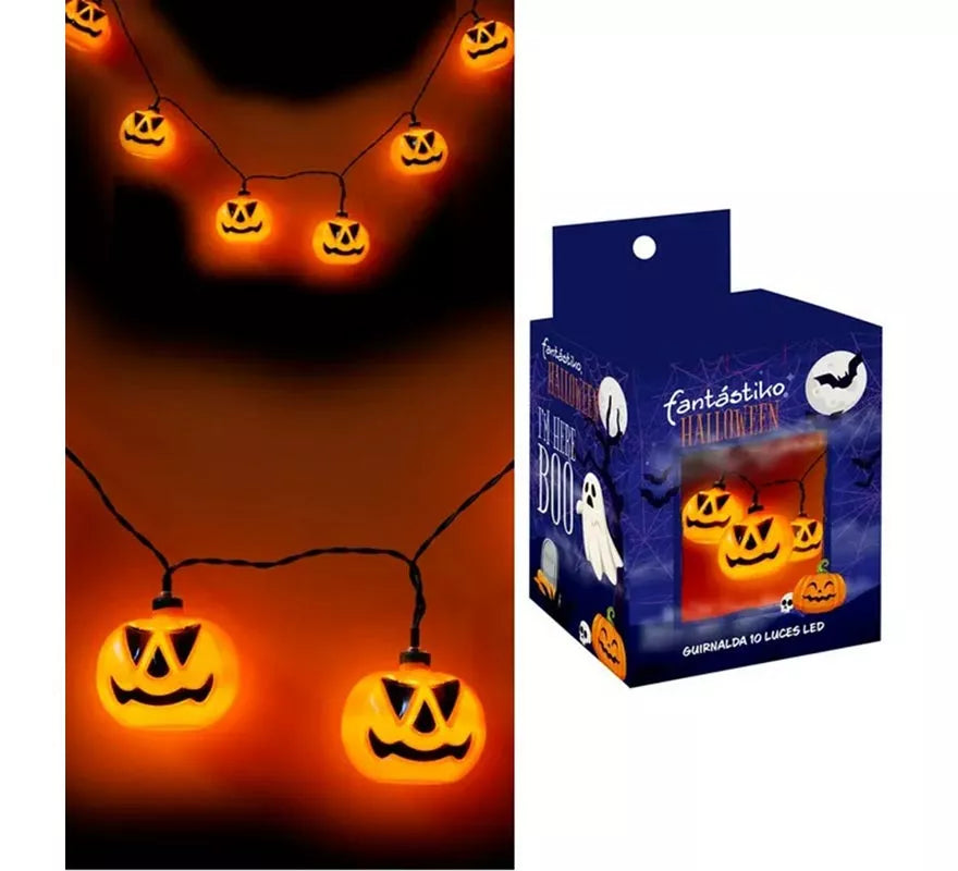 Translation missing: pt-PT.Guirnalda de 10 Calabazas iluminación LED de 150 cm