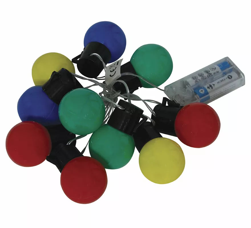 Translation missing: pt-PT.Guirnalda de 10 Leds multicolor a pilas de 150 cm