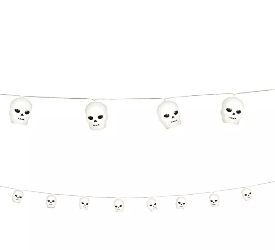 Translation missing: pt-PT.Guirnalda de 12 Calaveras con Luz 180 Cm