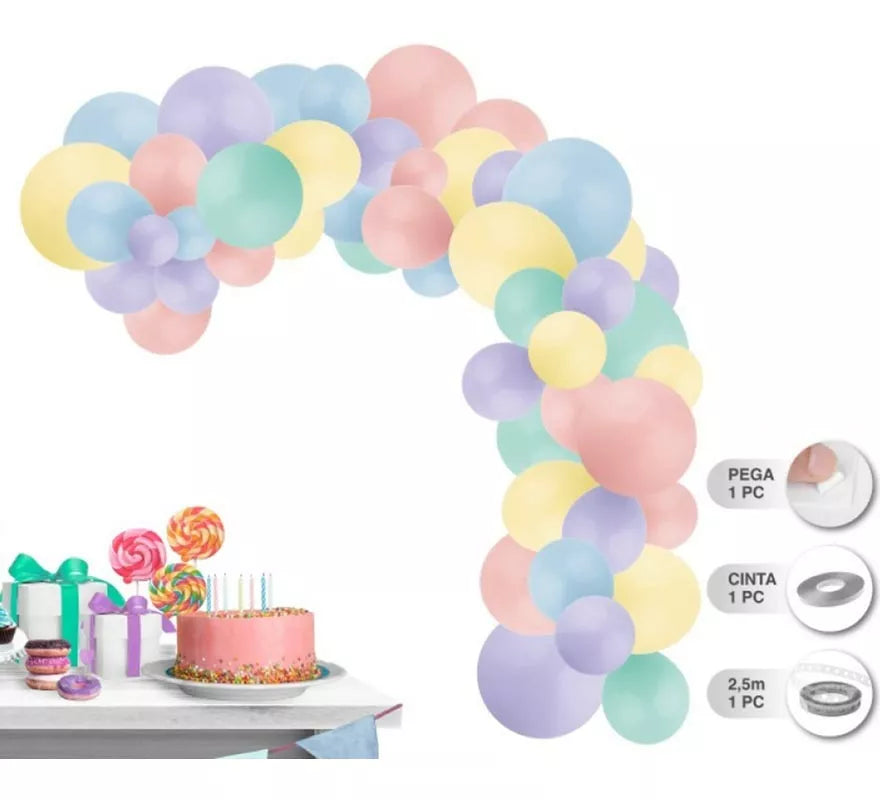 Translation missing: pt-PT.Guirnalda de 77 Globos colores pastel