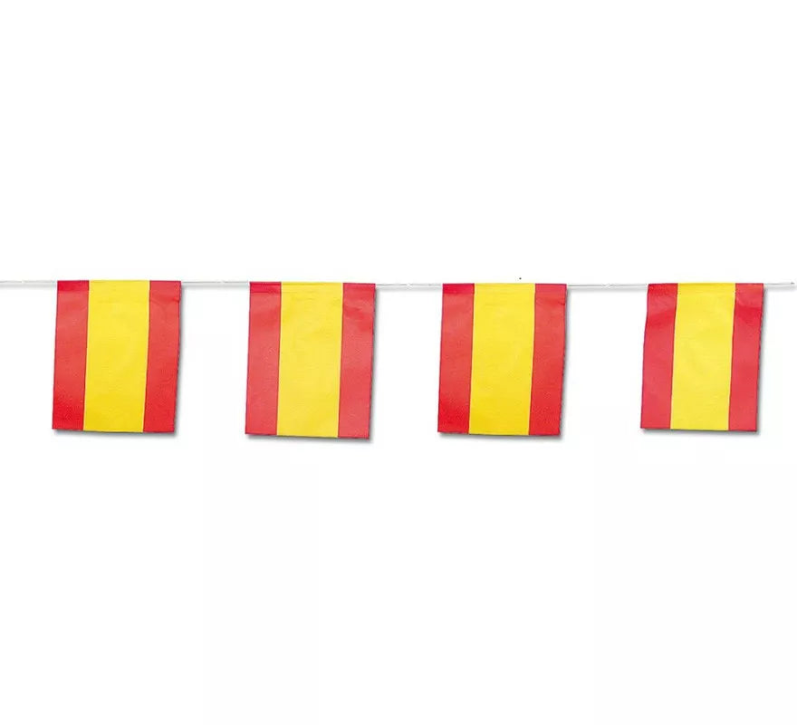Translation missing: pt-PT.Guirnalda de Banderas de España de papel de 15x20 cm 50 m de largo