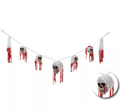 Guirlanda de caveira com sangue falso 180 cm