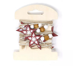 Red Star Garland Wood 200 cm