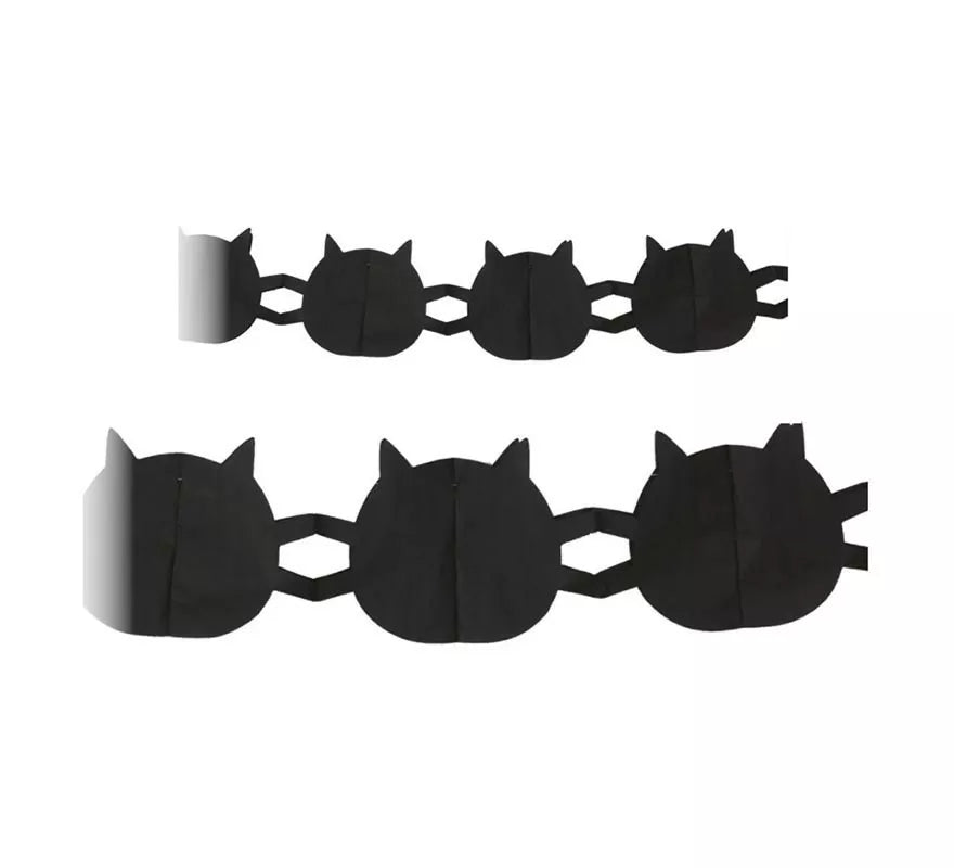 Translation missing: pt-PT.Guirnalda de Gato negro Halloween de 3 m