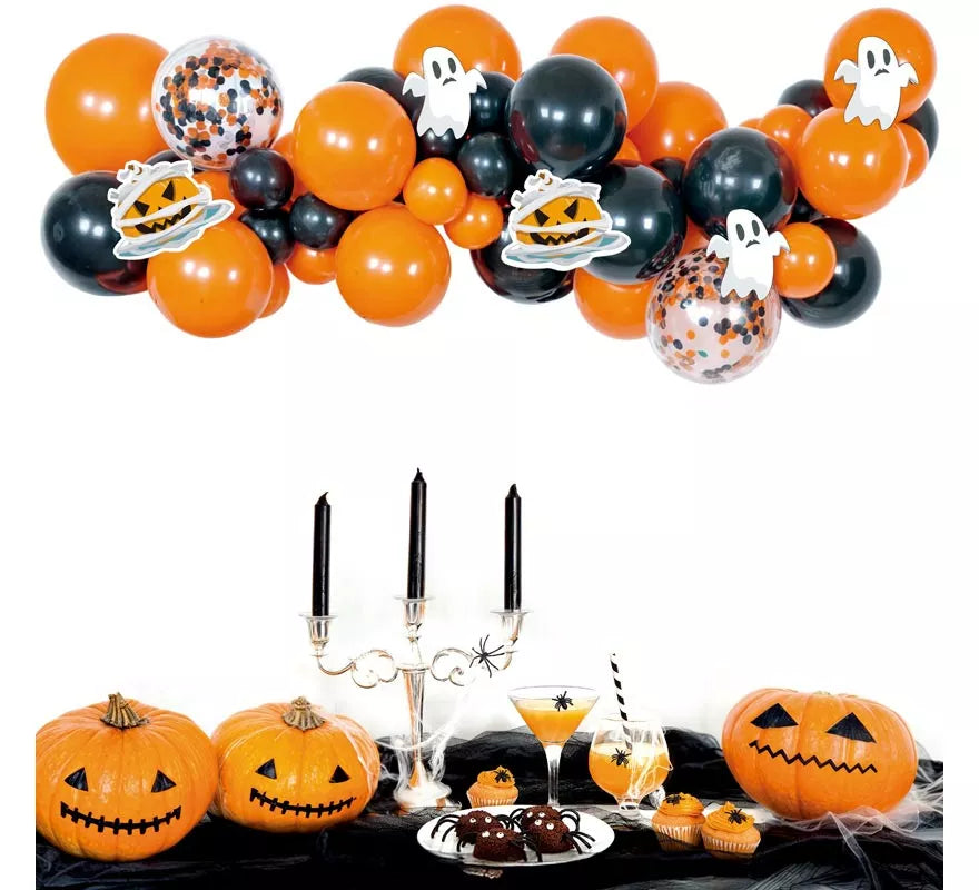Translation missing: pt-PT.Guirnalda de Globos Sticker Halloween 45 Piezas