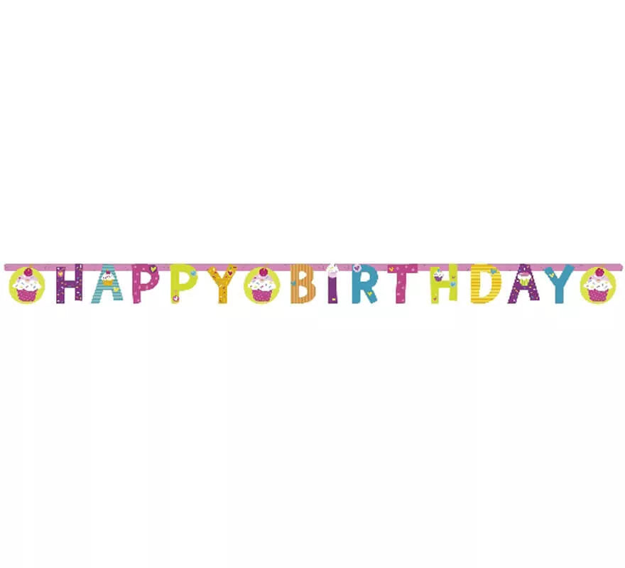 Guirnalda de Happy Birthday de Cupcake