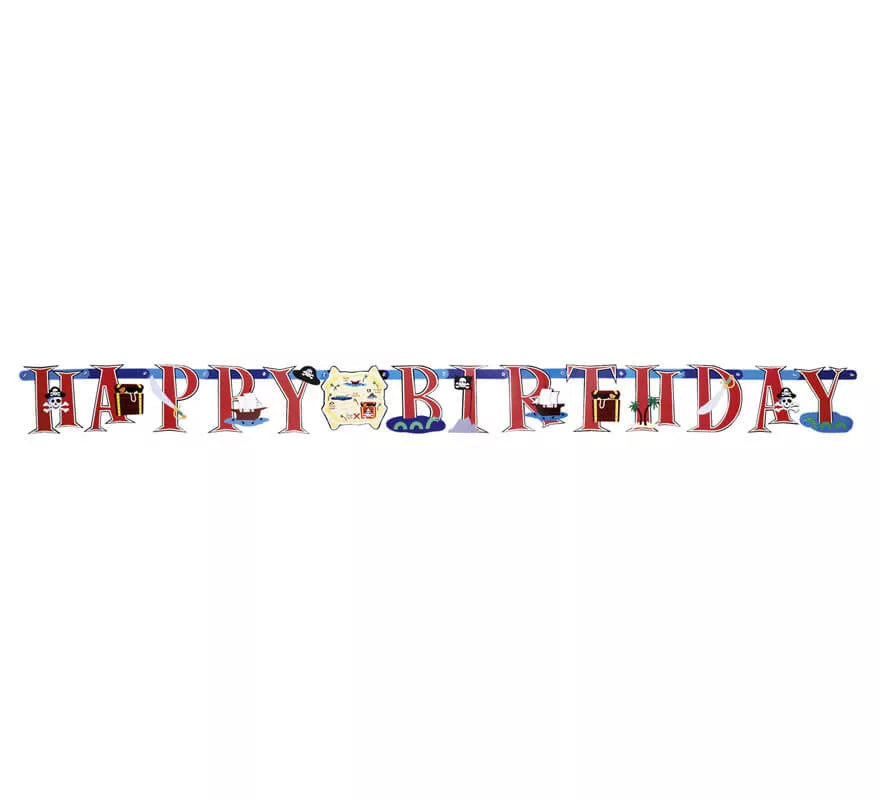 Guirnalda de Happy Birthday del Tesoro Pirata