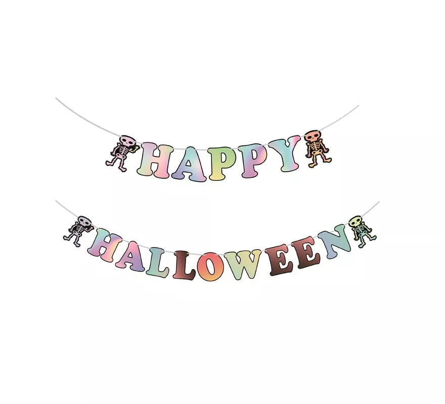 Translation missing: pt-PT.Guirnalda de Happy Halloween holográfico de 3 m