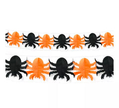 Guirlanda de aranha preta e laranja de 3 metros