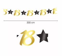 Guirlanda de Ouro 18 Anos de 300 cms