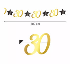Guirlanda de Ouro 30 Anos de 300 cms