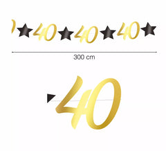 Guirlanda de Ouro 40 Anos de 300 cms