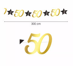 Guirlanda de Ouro 50 Anos de 300 cms