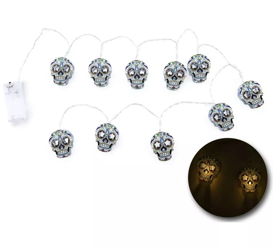 Translation missing: pt-PT.Guirnalda Led Calaveras Día de los Muertos de 150 cm