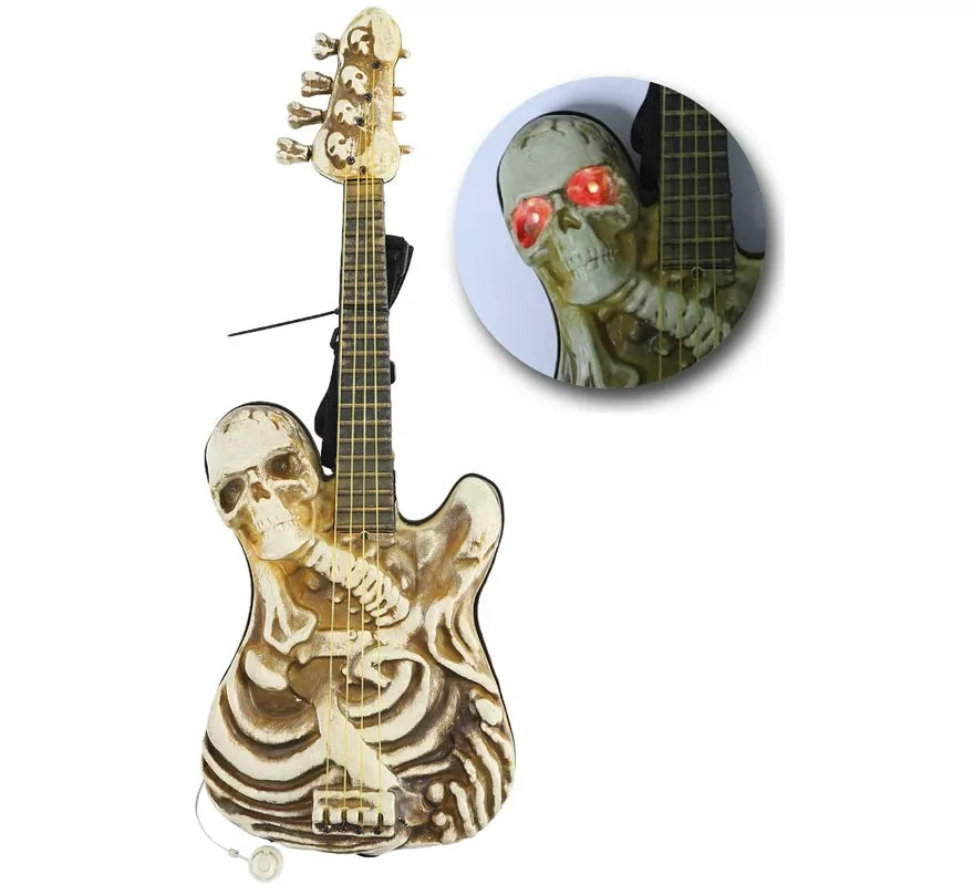 Translation missing: pt-PT.Guitarra de Esqueleto con Luz y Sonido de 58 cm