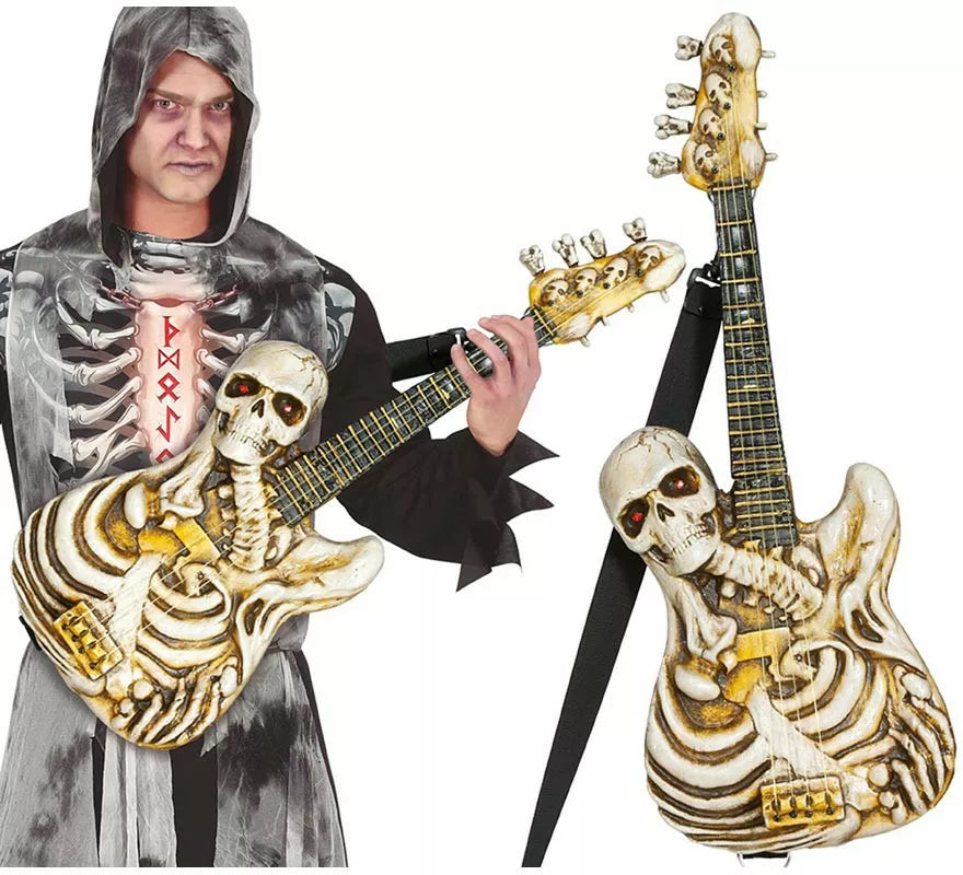 Translation missing: pt-PT.Guitarra Esqueleto con Luz y Sonido 58 cm