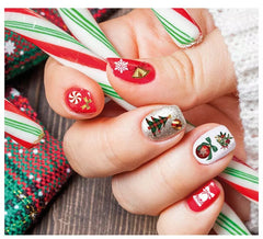 Folha com Adesivos de Unhas de Natal 10x7 cm