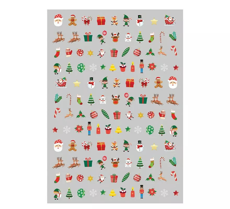 Translation missing: pt-PT.Hoja con Pegatinas para Uñas Navidad Papá Noel de 10x7 cm