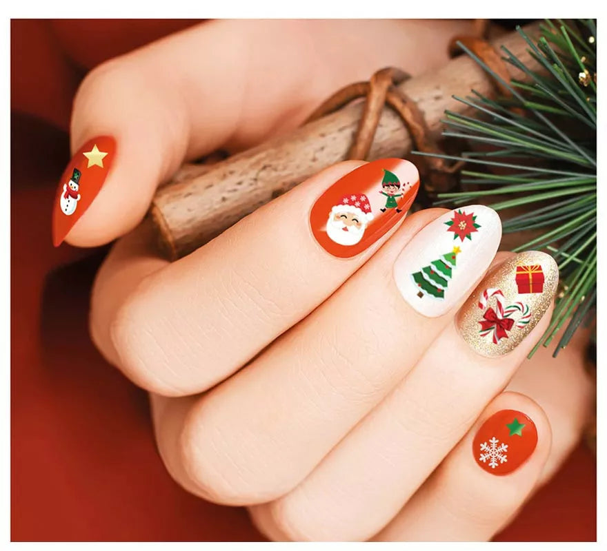 Translation missing: pt-PT.Hoja con Pegatinas para Uñas Navidad Papá Noel de 10x7 cm
