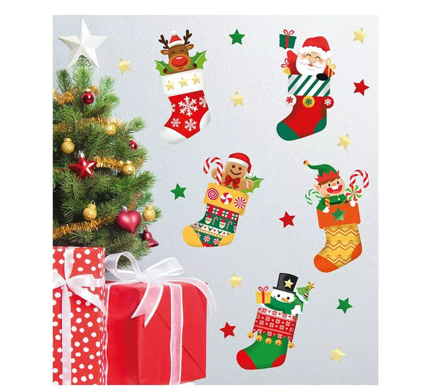 Translation missing: pt-PT.Hoja de Figuras Navideñas adhesivas para pared de 25x70 cm
