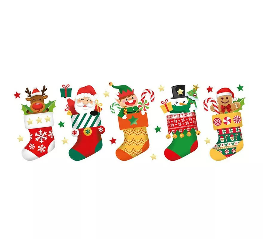 Translation missing: pt-PT.Hoja de Figuras Navideñas adhesivas para pared de 25x70 cm