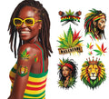 Hoja de Tatuajes Jamaicanos de 14x30 cm