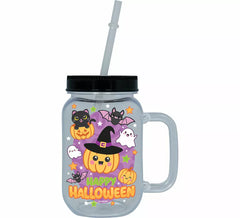 Jarro Feliz Halloween com Palha de 14 cm