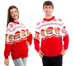 Camisola de Natal com ursos vermelhos e brancos para adulto