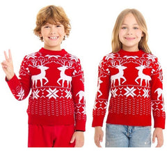 Suéter de Natal Red Greca Reindeer para criança