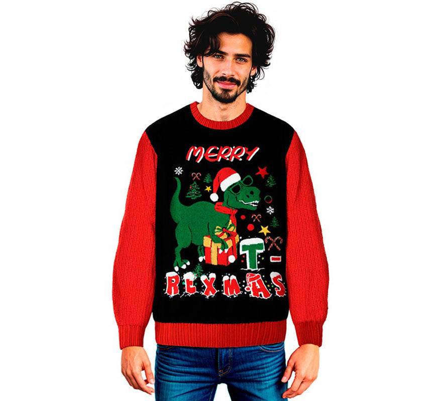 Translation missing: pt-PT.Jersey Dinosaurio Navideño para adulto