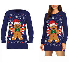 Camisola comprida de Natal para mulher com gengibre