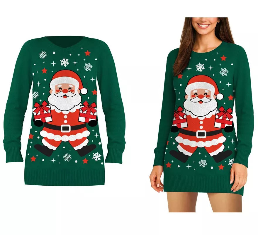 Translation missing: pt-PT.Jersey Largo Navideño de Papá Noel para mujer