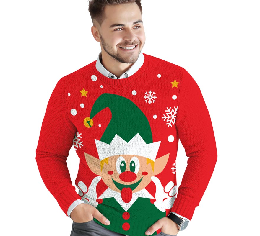 Translation missing: pt-PT.Jersey Navidad Elfo Feliz para hombre