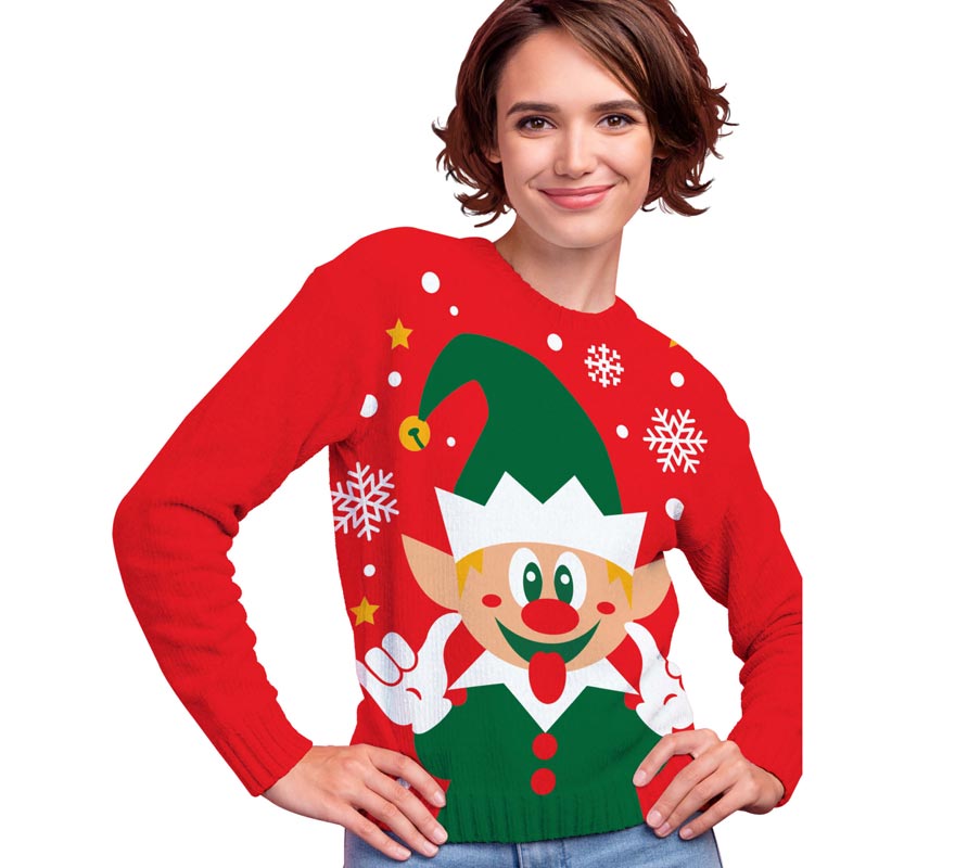 Translation missing: pt-PT.Jersey Navidad Elfo Feliz para mujer