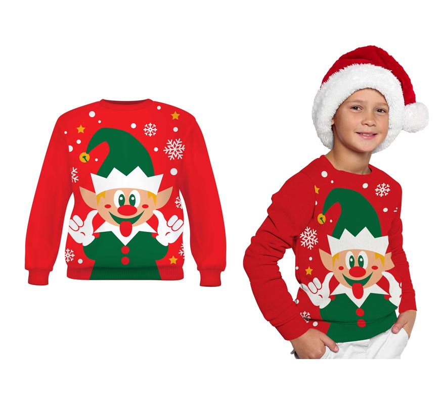 Translation missing: pt-PT.Jersey Navidad Elfo Feliz para niños
