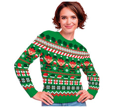 Suéter de Natal Elfo Verde para Mulheres