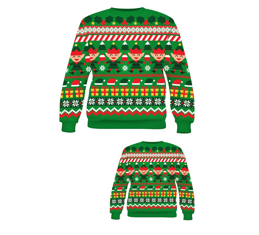 Translation missing: pt-PT.Jersey Navidad Elfo verde para niños