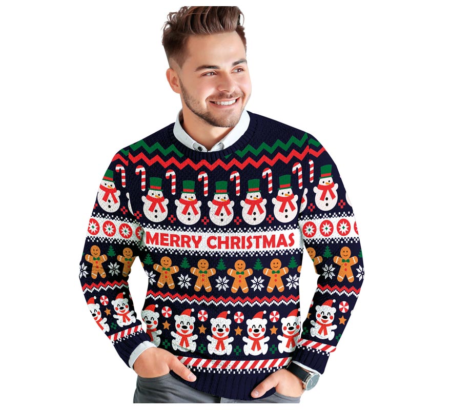 Translation missing: pt-PT.Jersey Navidad Muñeco de Nieve para hombre