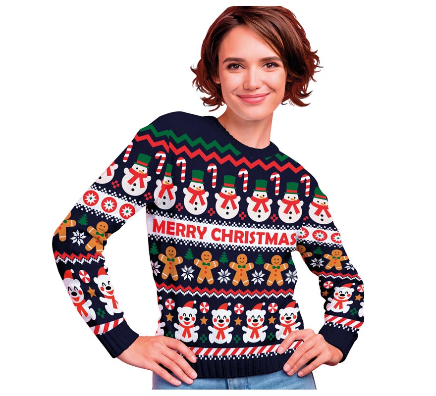 Translation missing: pt-PT.Jersey Navidad Muñeco de Nieve para mujer