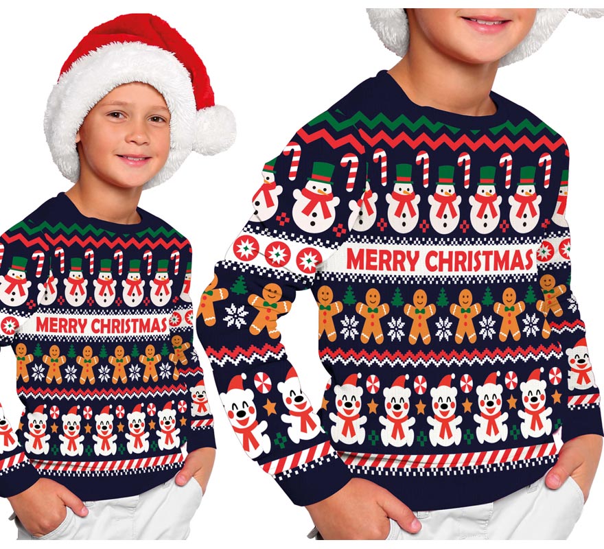 Translation missing: pt-PT.Jersey Navidad Muñeco de Nieve para niños