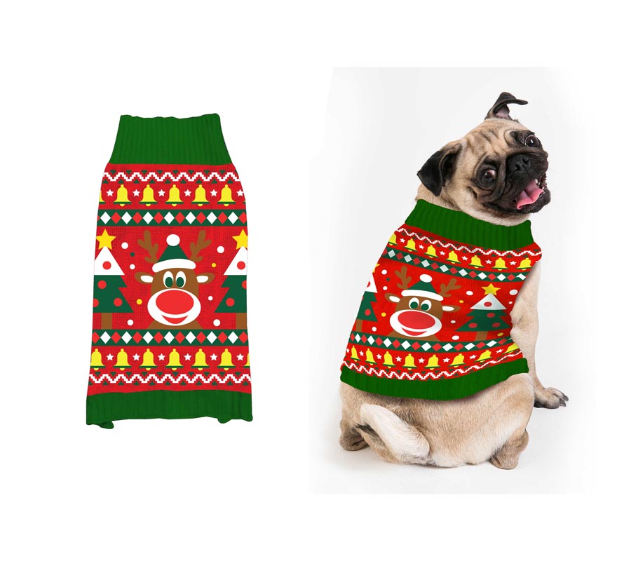 Translation missing: pt-PT.Jersey Navidad Reno para perro