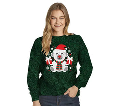 Camisola de Natal para mulher com glitter e urso polar