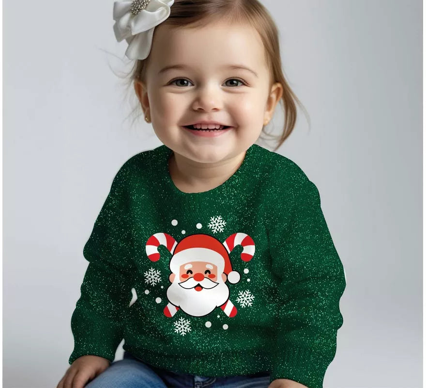 Translation missing: pt-PT.Jersey Navideño de Papá Noel con Purpurina para bebé